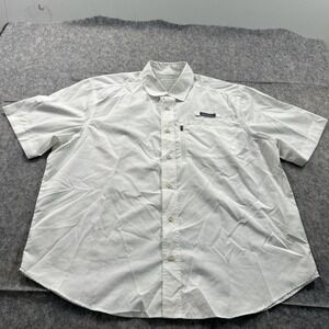 Eddie Bauer‎ Vented Button Down Men's Size XL White Short Sleeve Fishing Shirt